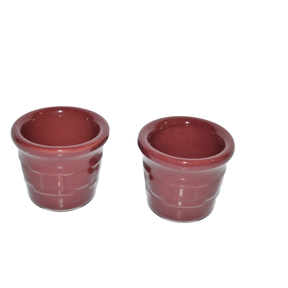 Longaberger‎ Burgundy paprika Mini Bowls set of 2 woven Traditions